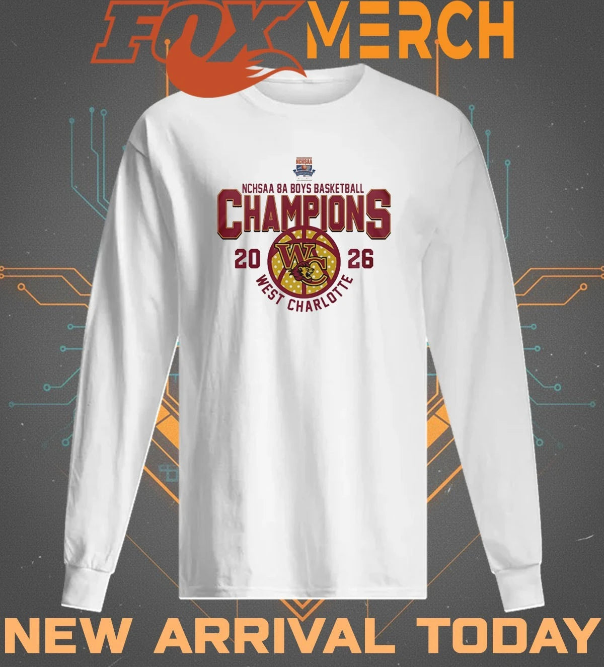 West Charlotte 2026 NCHSAA 8A Boys Basketball Champions t-shirt