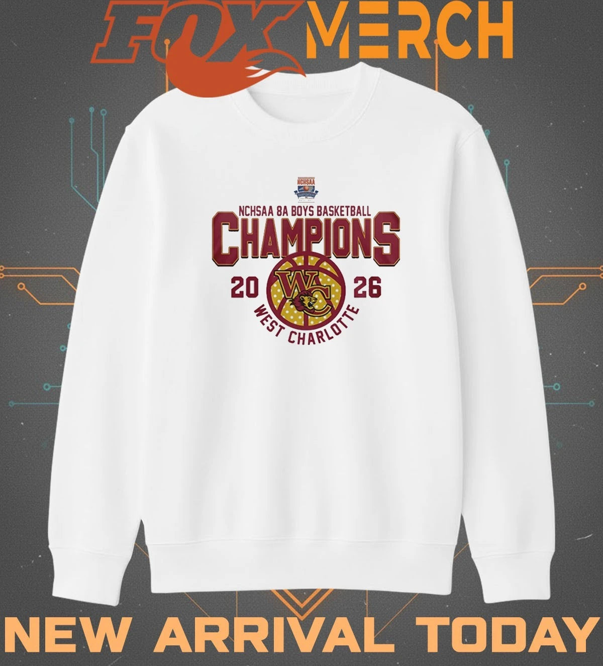 West Charlotte 2026 NCHSAA 8A Boys Basketball Champions t-shirt