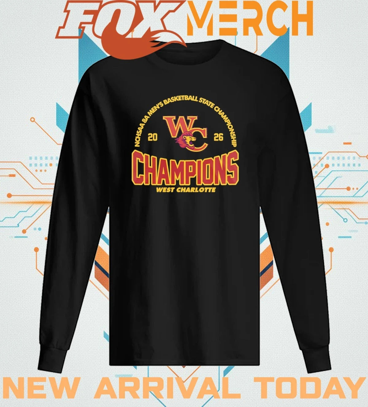 West Charlotte 2026 NCHSAA 8A Men’s Basketball State Championship Champions t-shirt