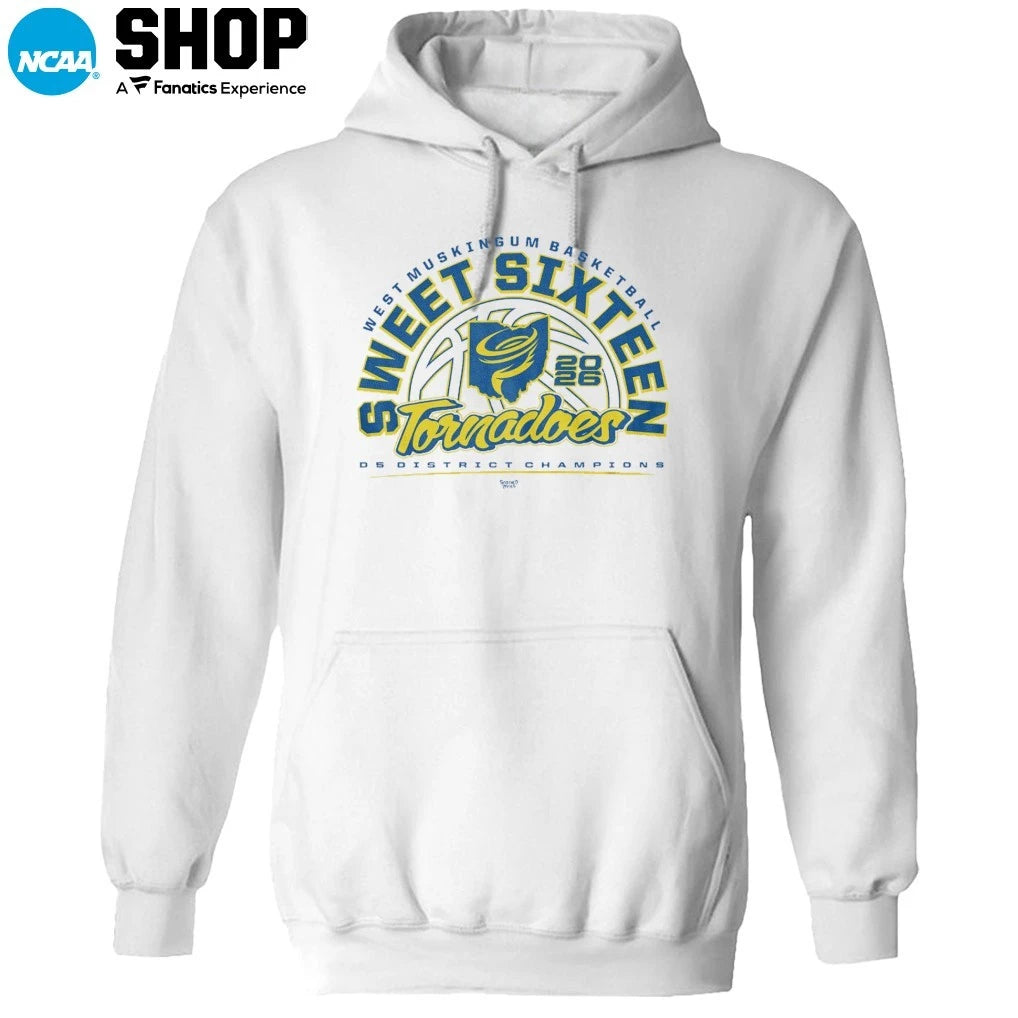 West Muskin Tornadoes Basketball 2026 Sweet Sixteen D5 District Champions T-Shirt