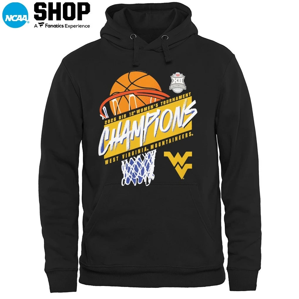 West Virginia Mountaineers Women’s 2026 Big 12 Women’s Basketball Tournament Champions T-Shirt