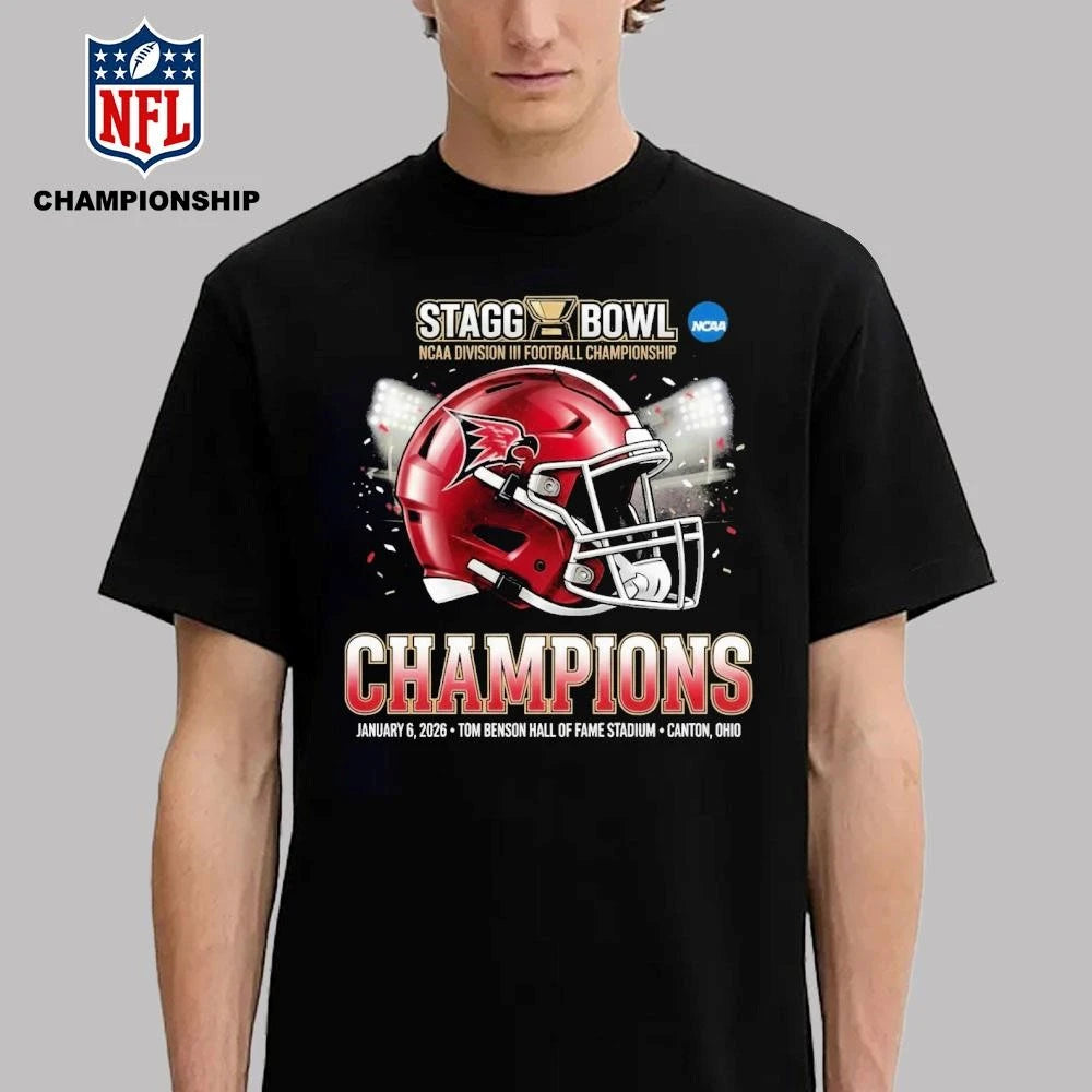 Wisconsin-river Falls Falcons Football Team Champion Stagg Bowl 2025 Ncaa Division Iii January 4 2026 At Tom Benson Hall Of Fame Stadium Shirt