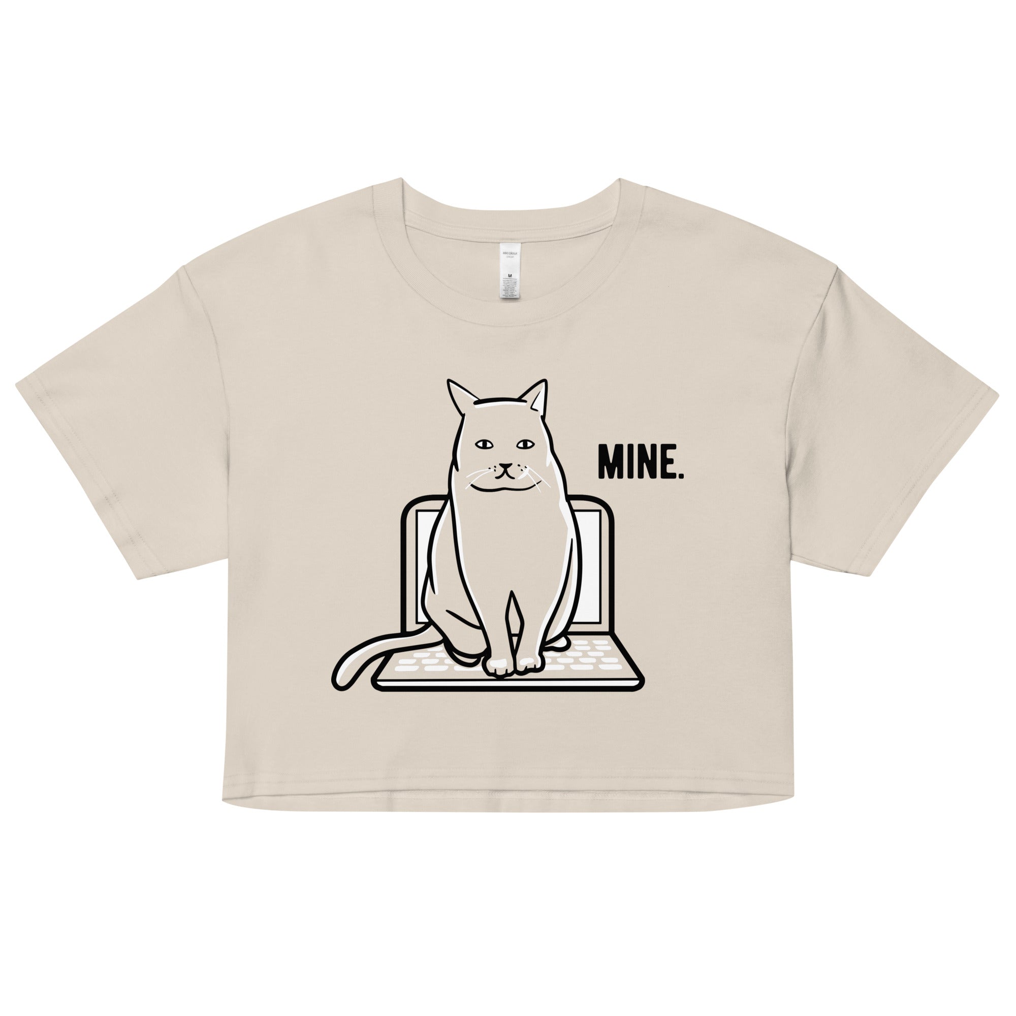 Mine Computer Cat Women's Crop Tee