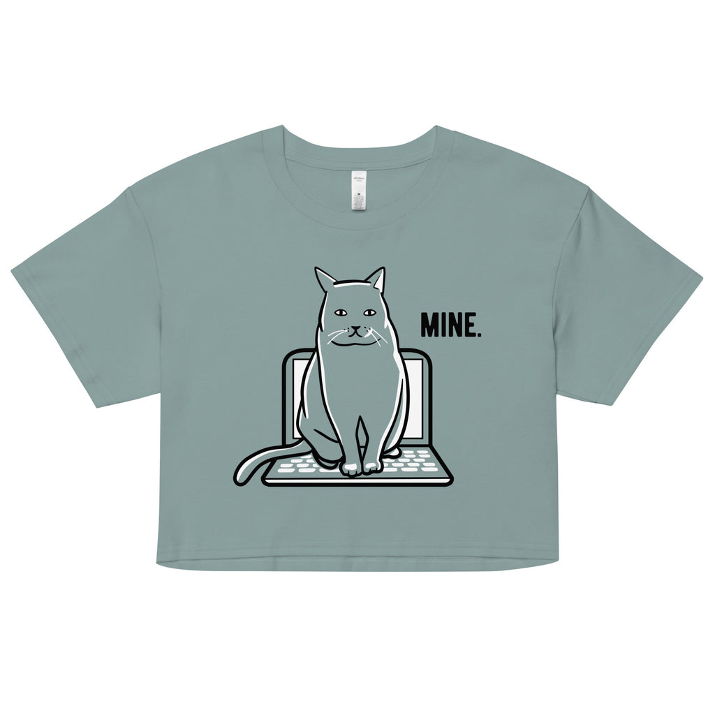 Mine Computer Cat Women's Crop Tee