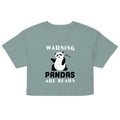 Warning, Pandas Are Bears Women's Crop Tee