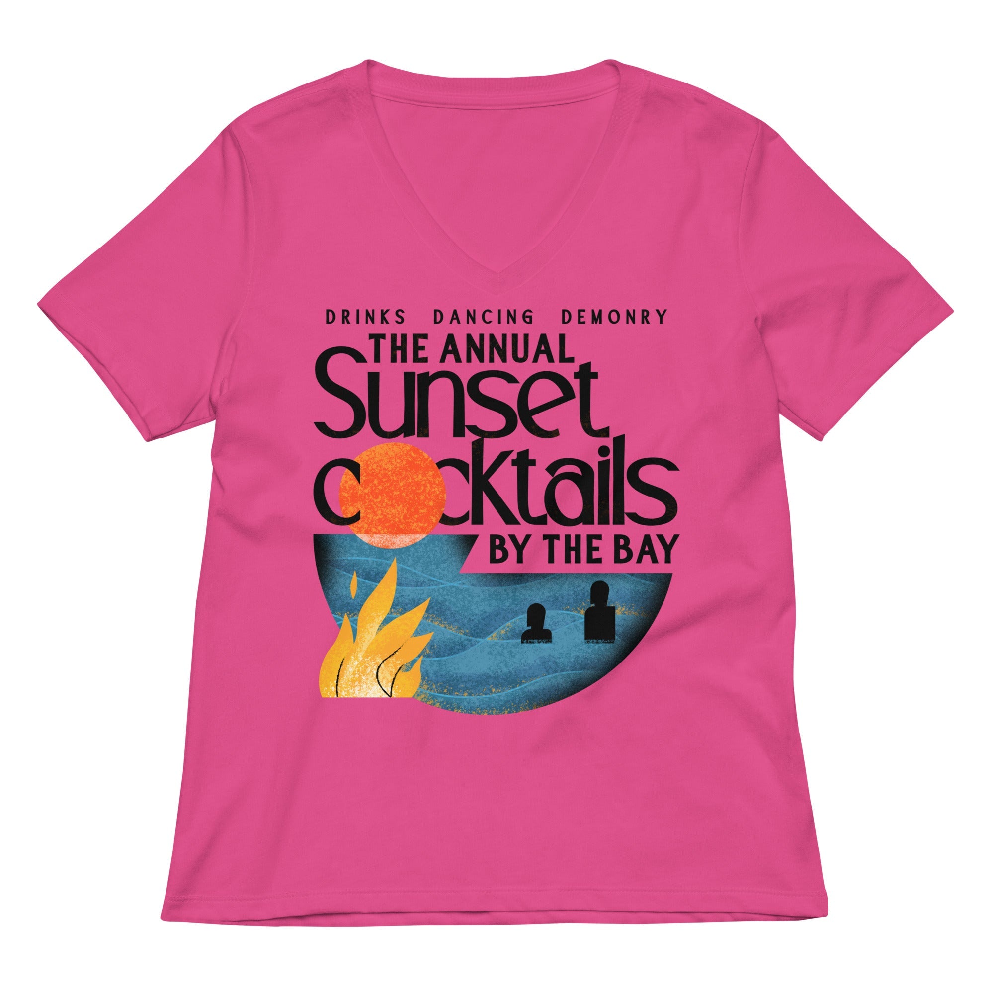 The Annual Sunset Cocktails By The Bay Women's V-Neck Tee