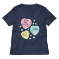 Candy Hearts Women's V-Neck Tee