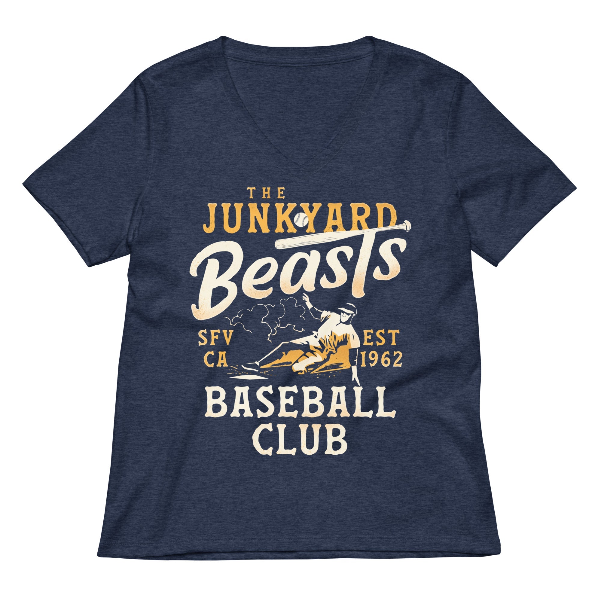 Junkyard Beasts Baseball Club Women's V-Neck Tee