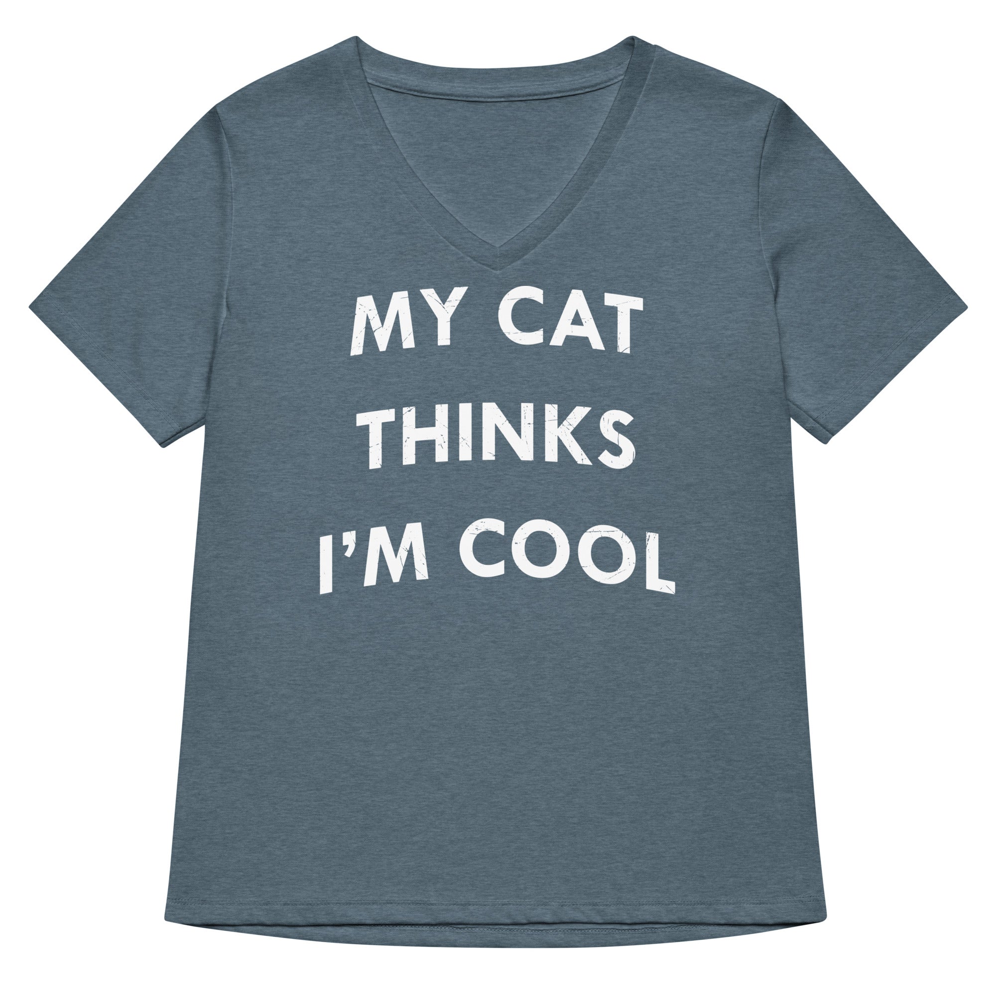 My Cat Thinks I'm Cool Women's V-Neck Tee