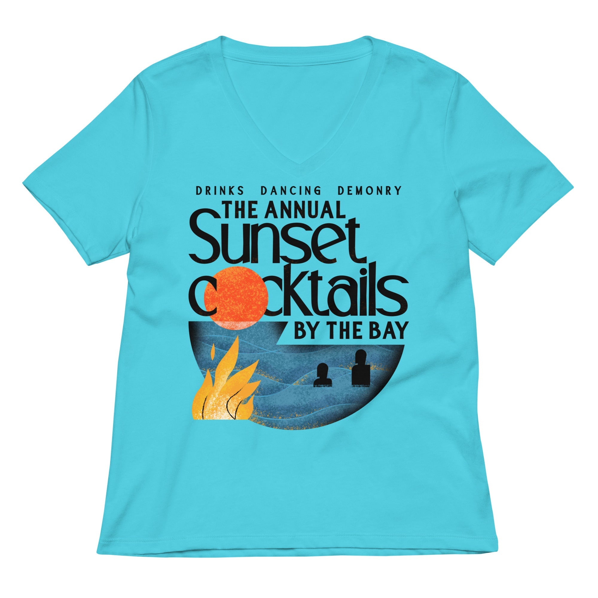 The Annual Sunset Cocktails By The Bay Women's V-Neck Tee