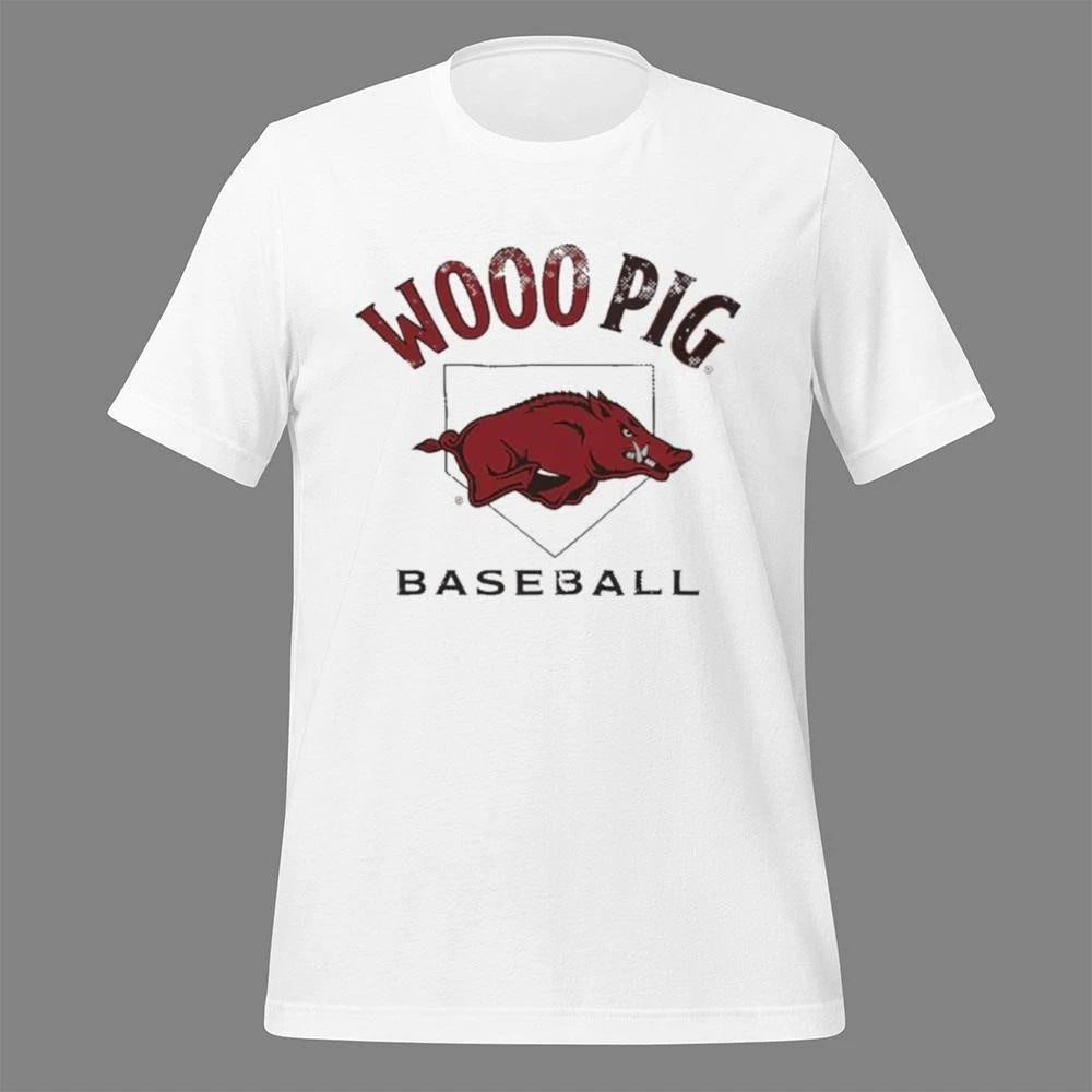 Wooo Pig Arkansas Baseball Home Plate Shirt