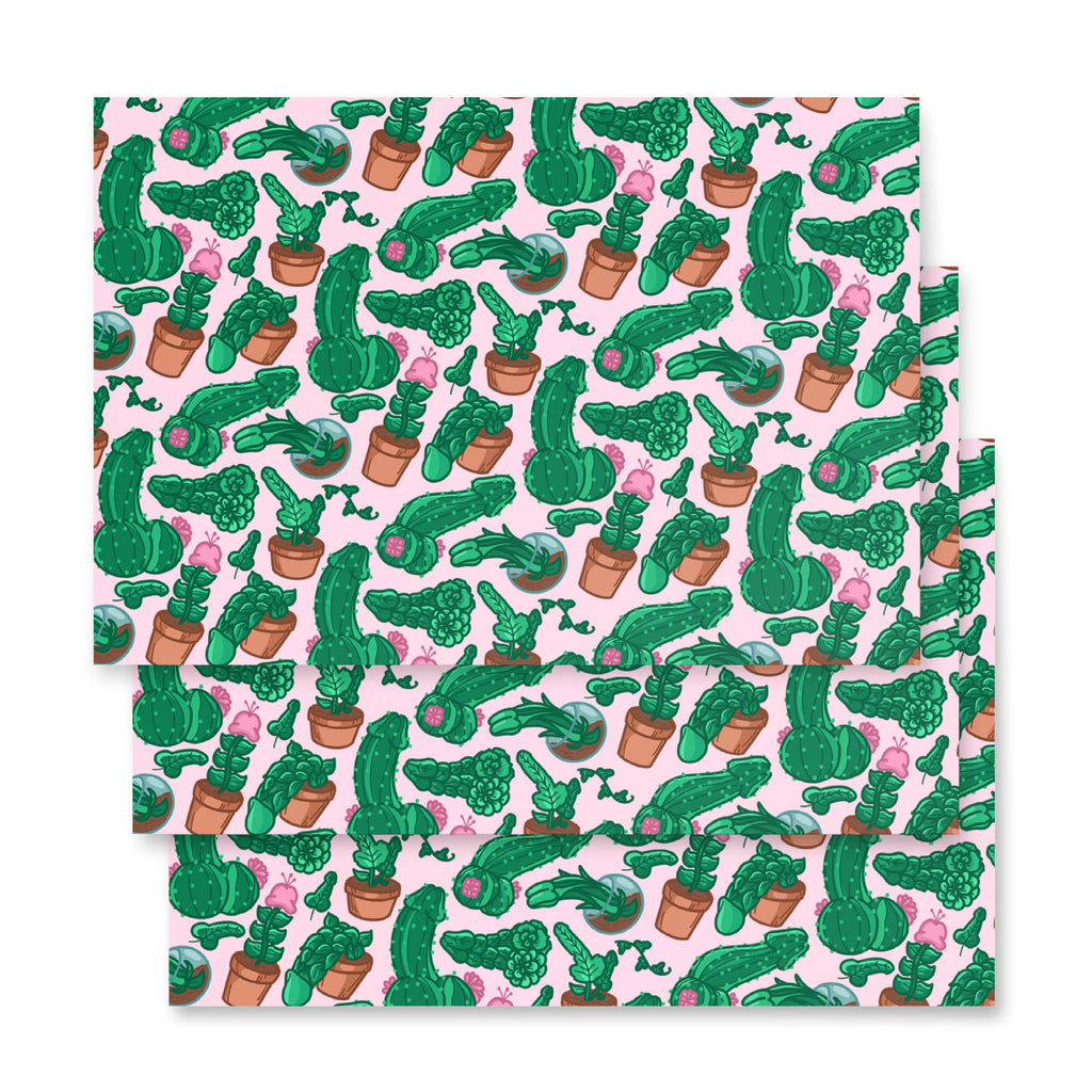 Penis Plants Pattern Wrapping Paper Sheets