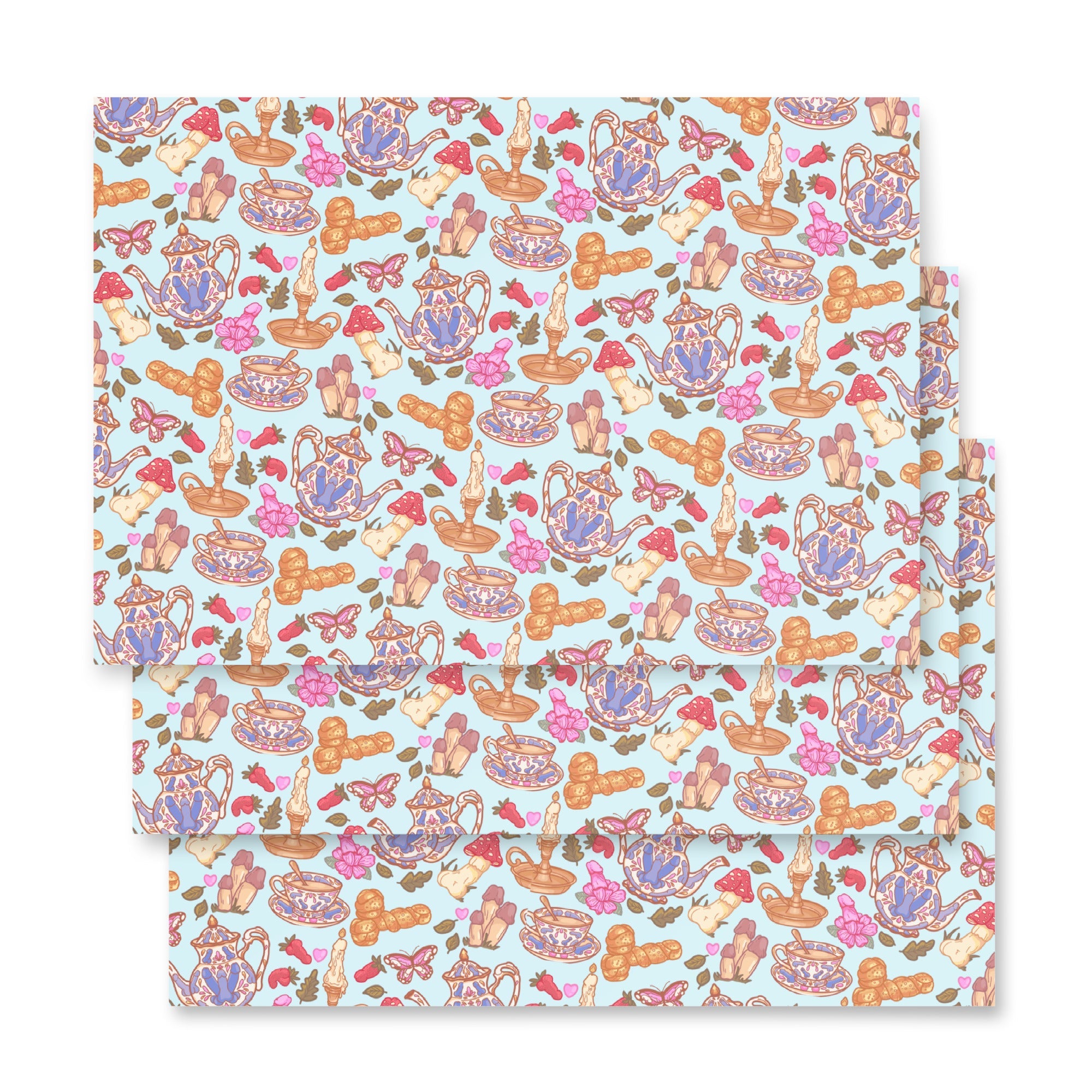 Cottagecore Peens Pattern Wrapping Paper Sheets