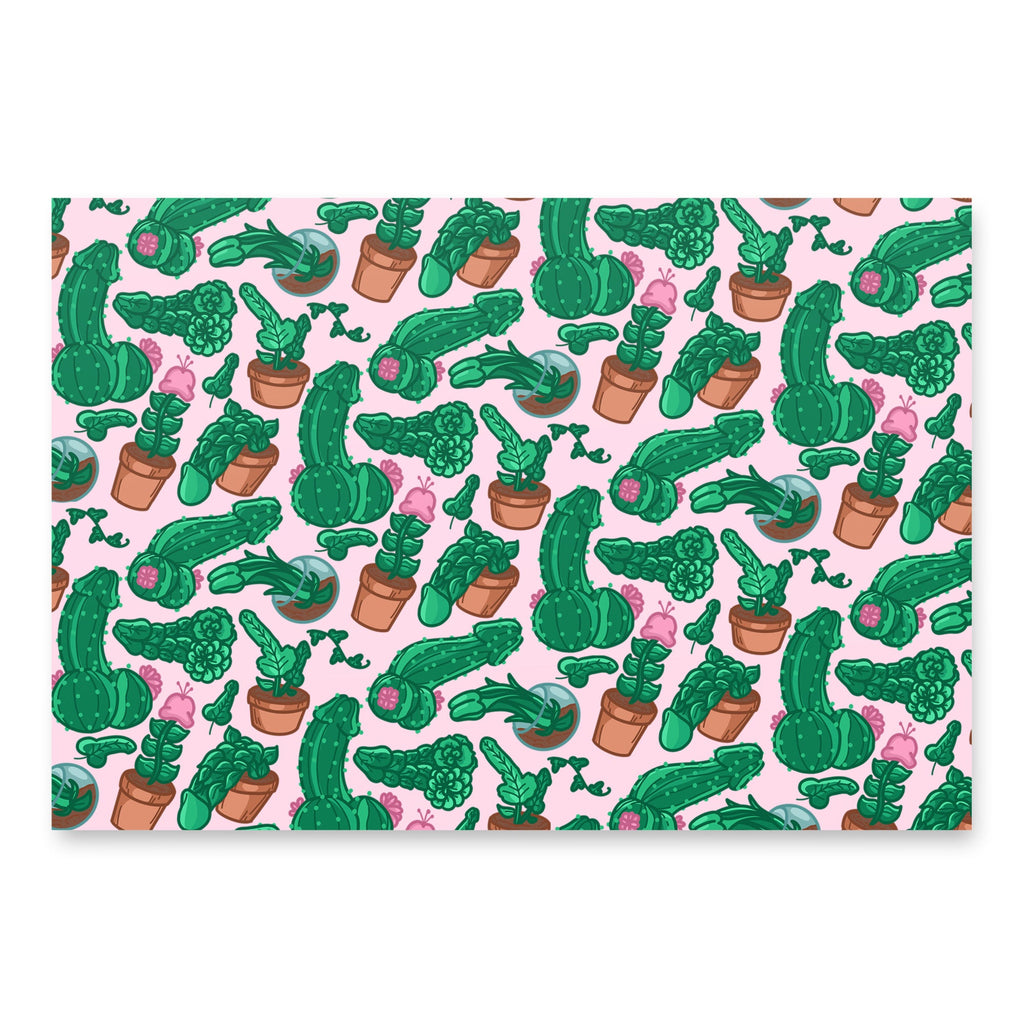 Penis Plants Pattern Wrapping Paper Sheets