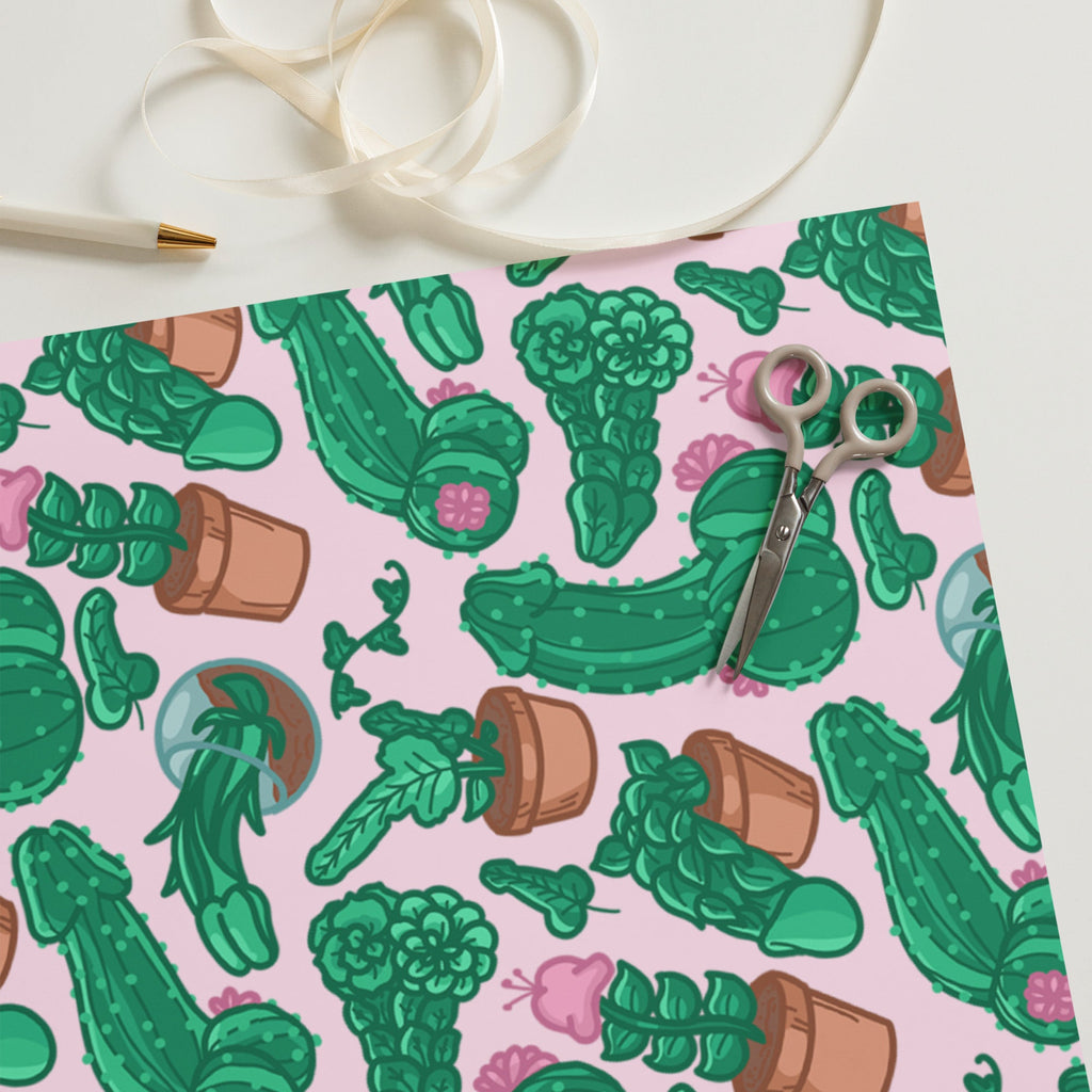 Penis Plants Pattern Wrapping Paper Sheets