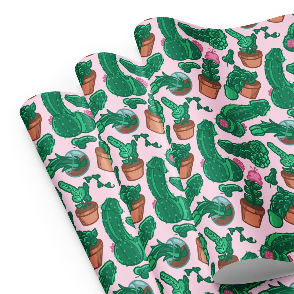 Penis Plants Pattern Wrapping Paper Sheets