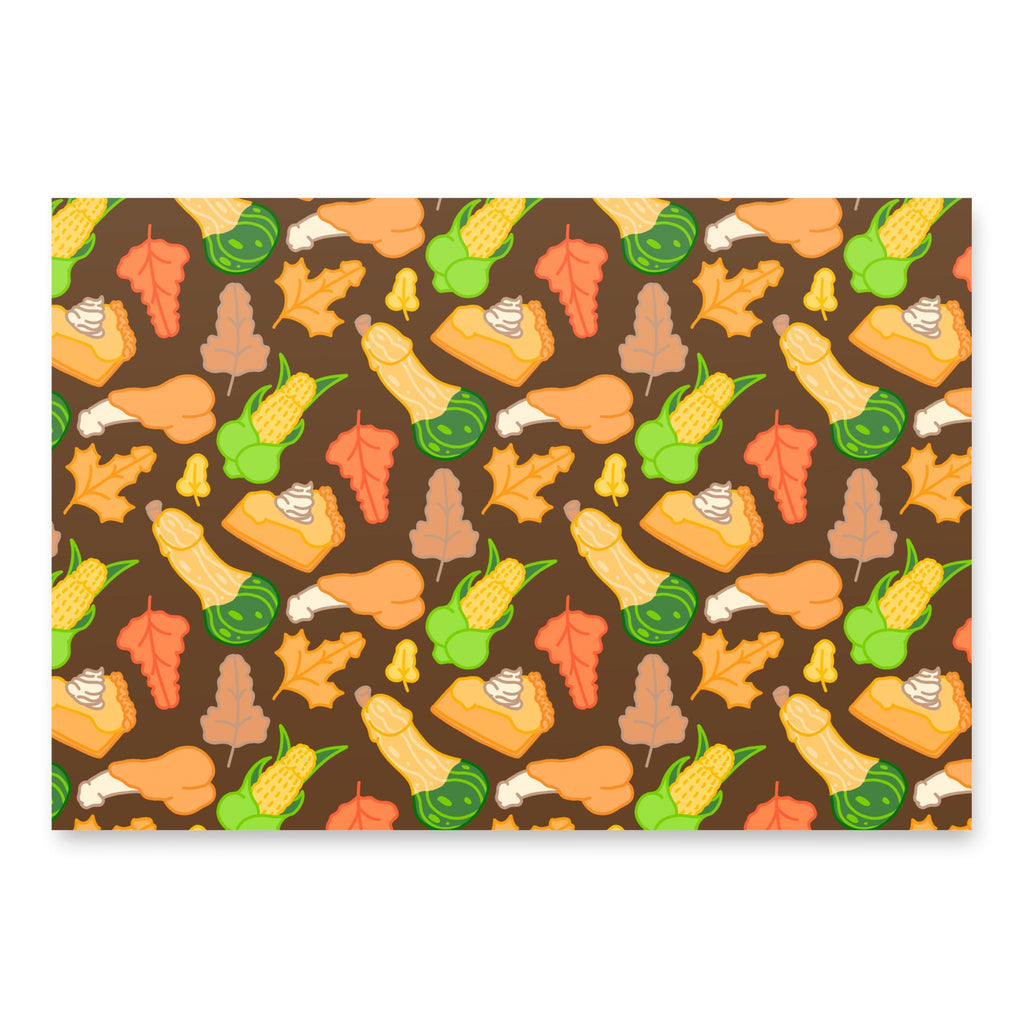 Thanksgiving Peens Pattern Wrapping Paper Sheets