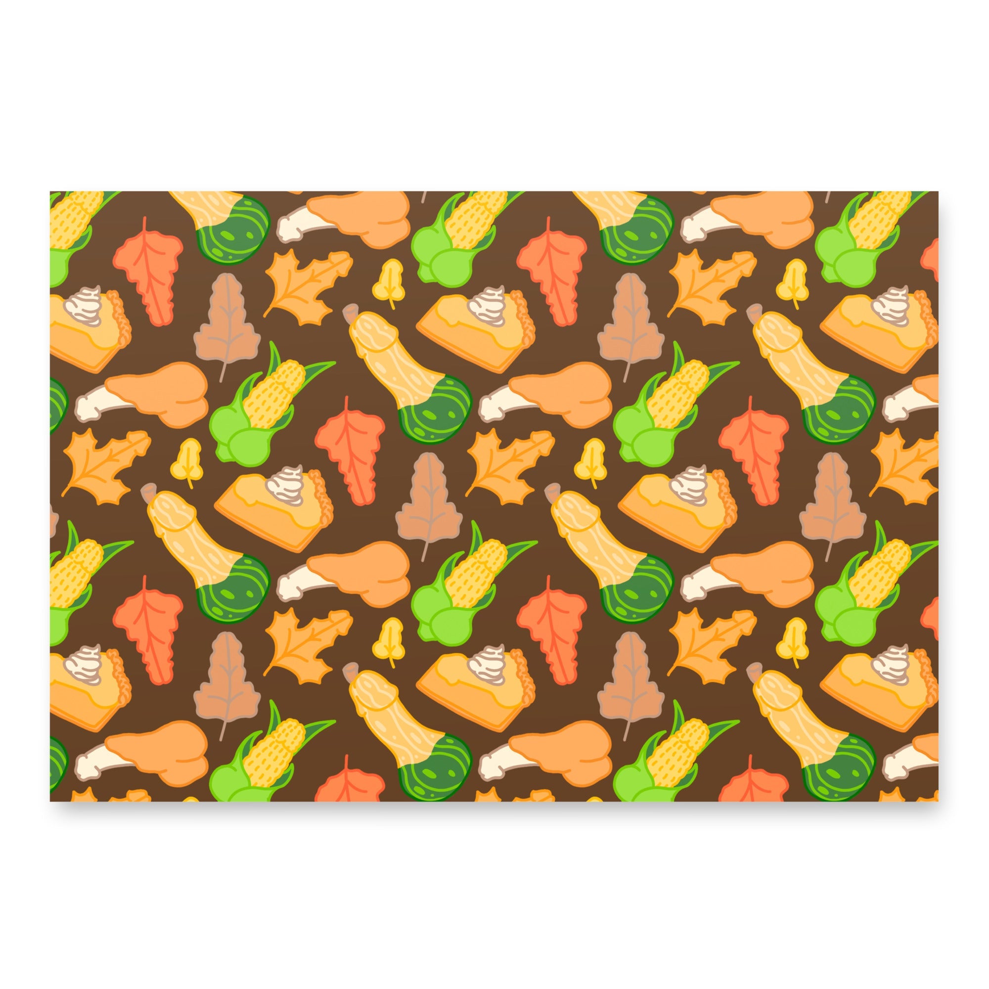 Thanksgiving Peens Pattern Wrapping Paper Sheets