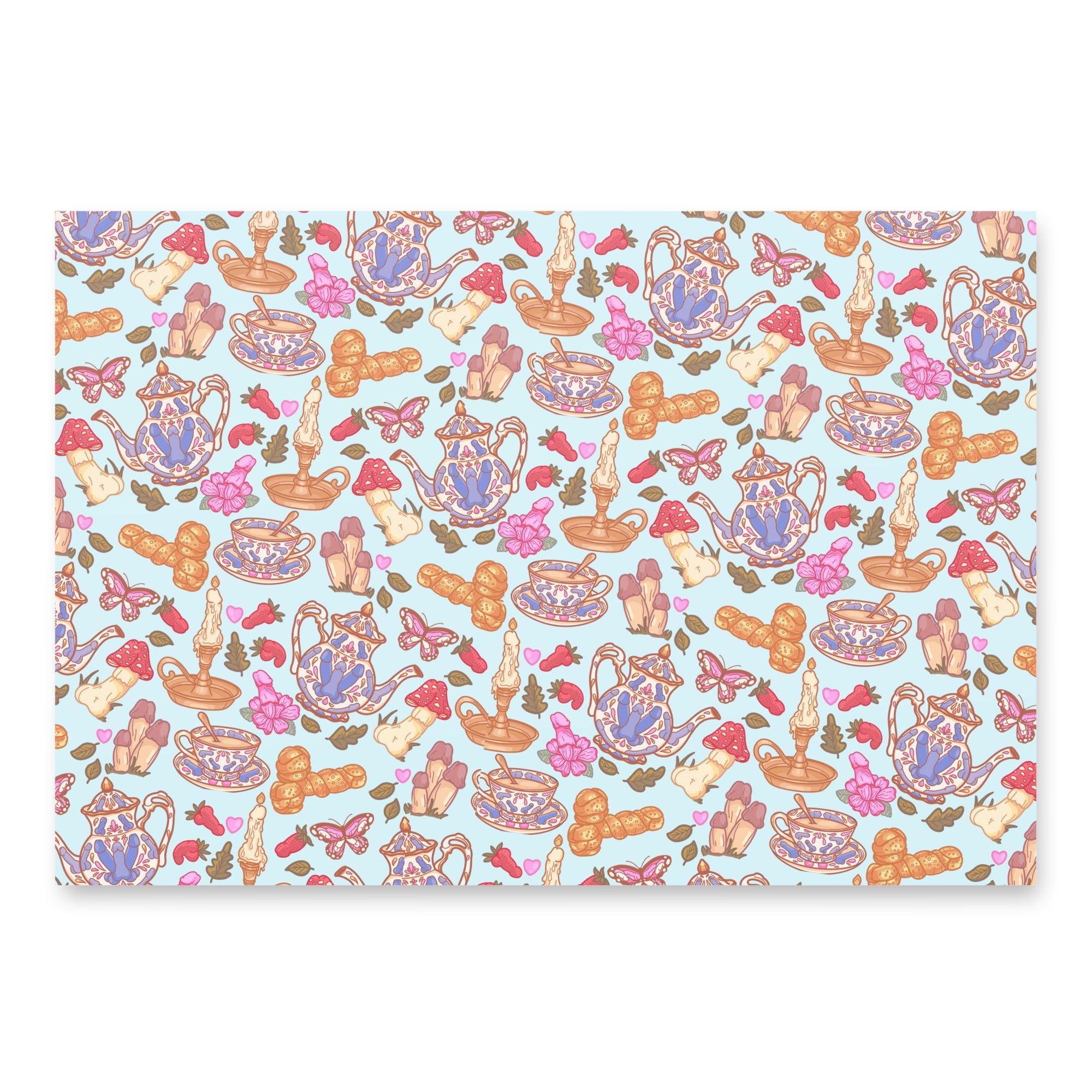 Cottagecore Peens Pattern Wrapping Paper Sheets