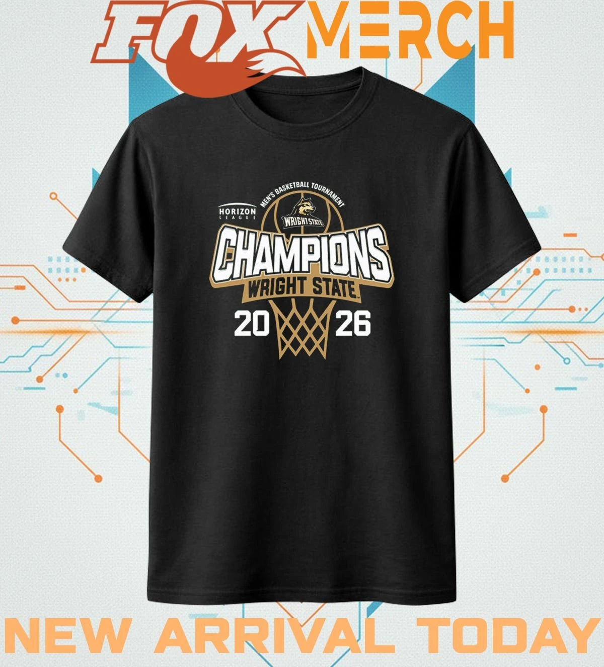 Wright State Raiders 2026 Horizon League Men’s Basketball Tournament Champions t-shirt