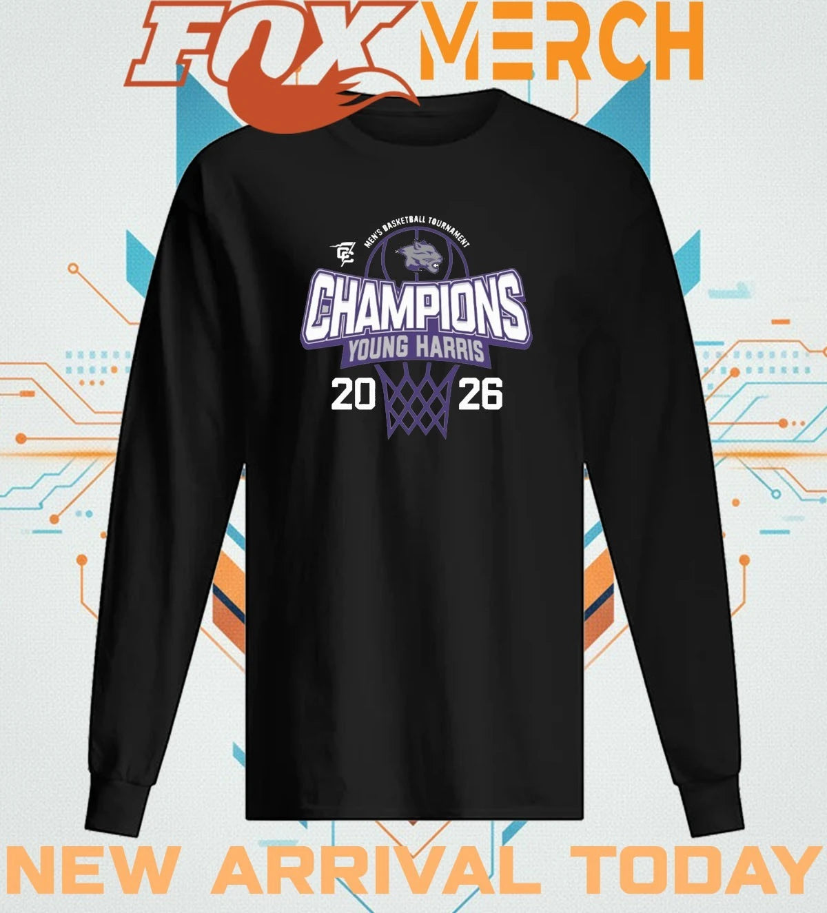 Young Harris College Men’s Basketball 2026 Conference Carolinas Tournament Champions t-shirt