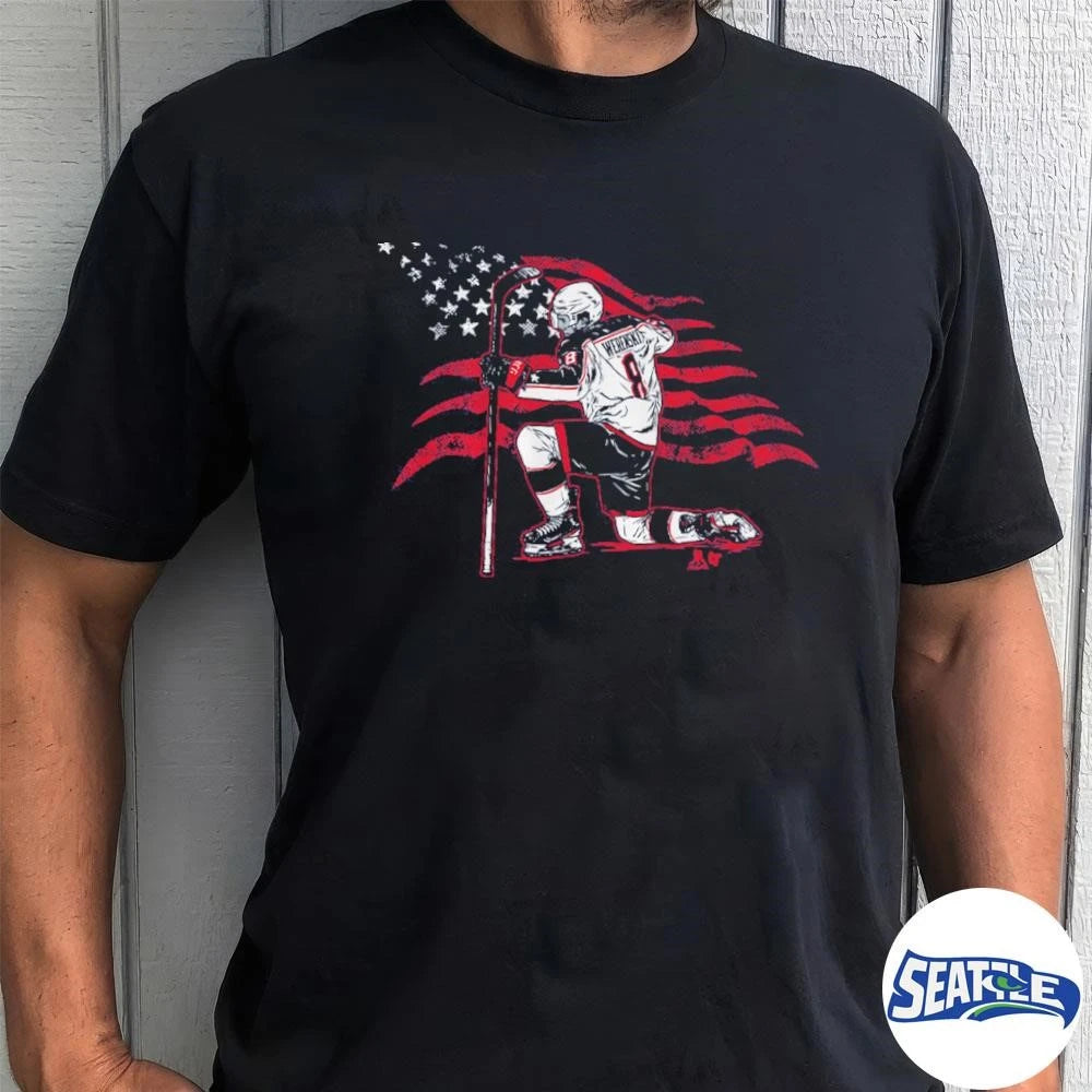 Zach Werenski Stars and Stripes Superstar Pose Columbus Blue Jackets shirt