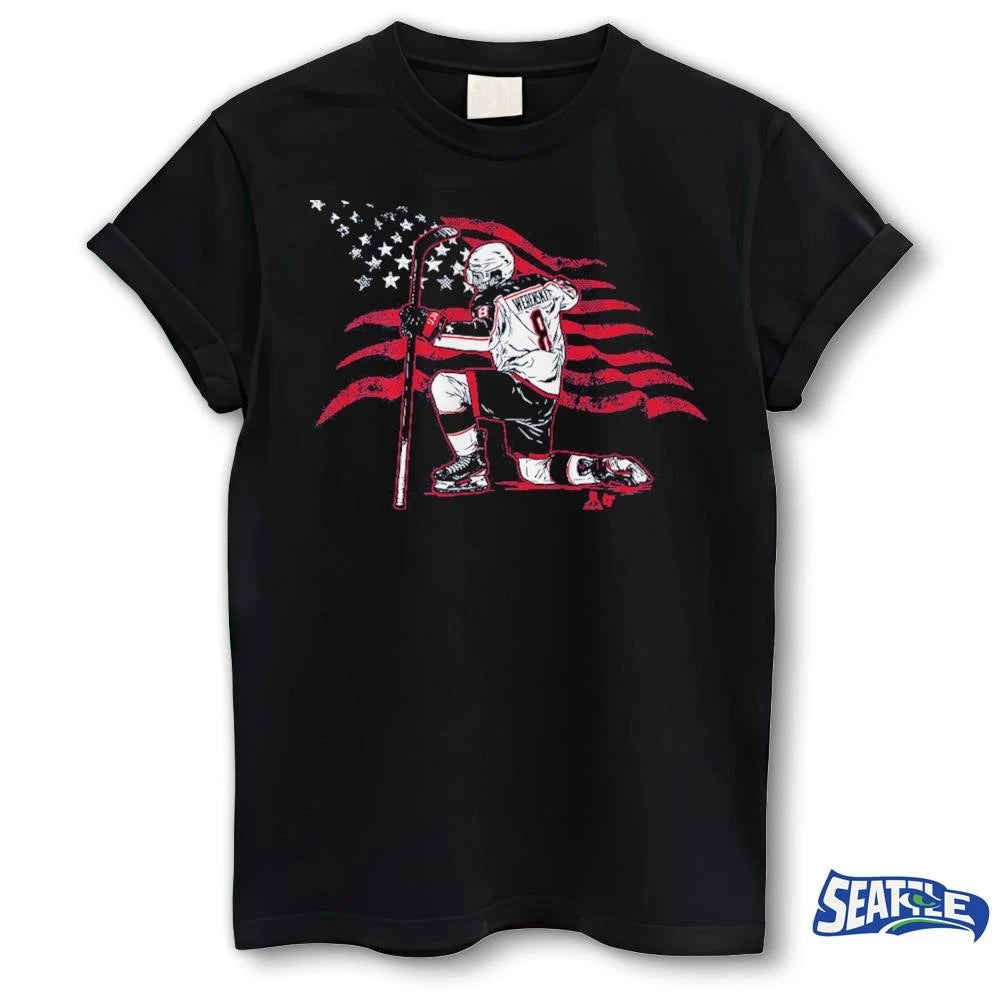 Zach Werenski Stars and Stripes Superstar Pose Columbus Blue Jackets shirt